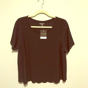NWT Top Shop Scalloped Blouse